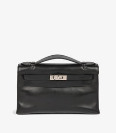 Hermès Black Swift Leather Kelly Pochette