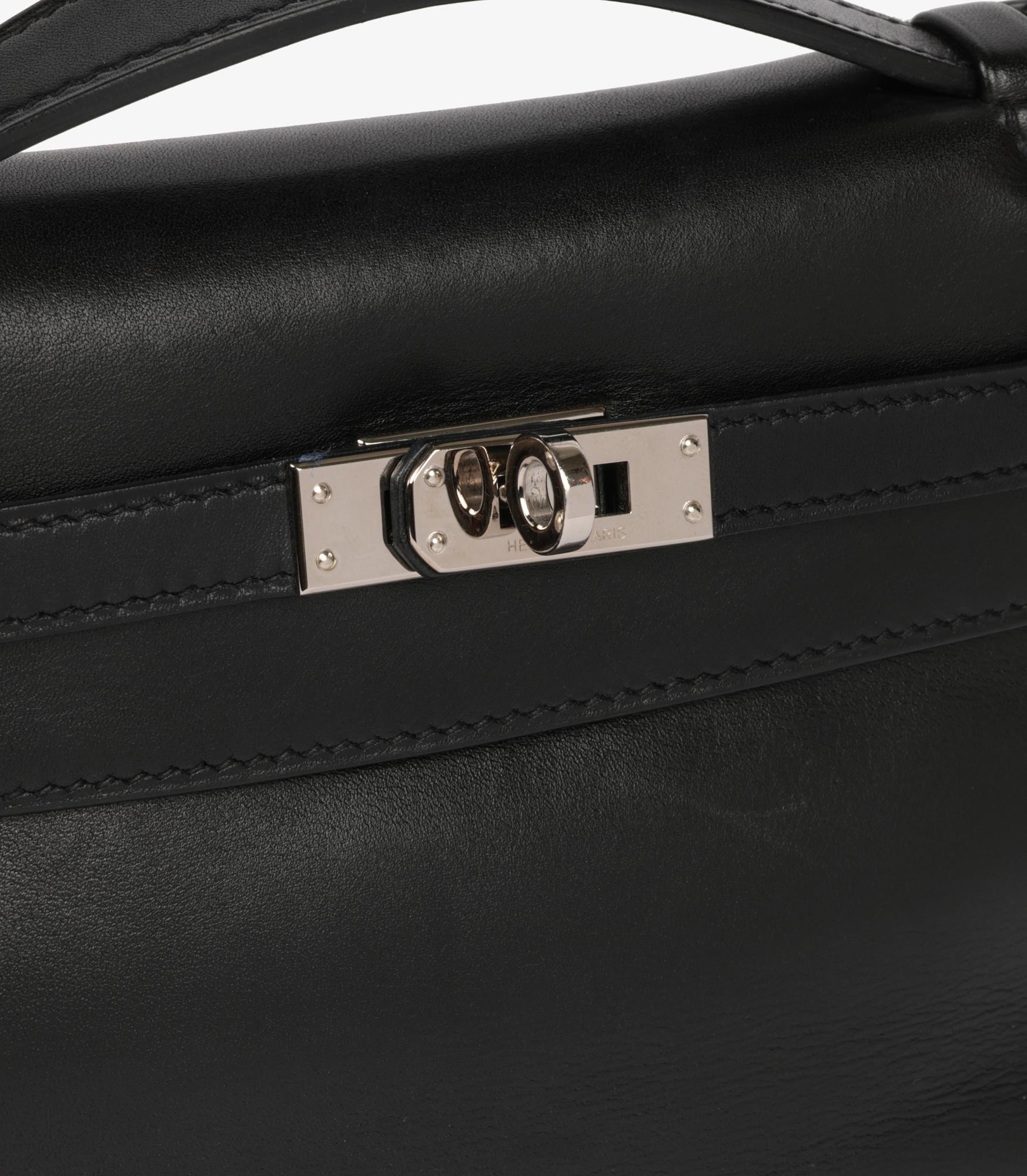 Hermès Black Swift Leather Kelly Pochette 4