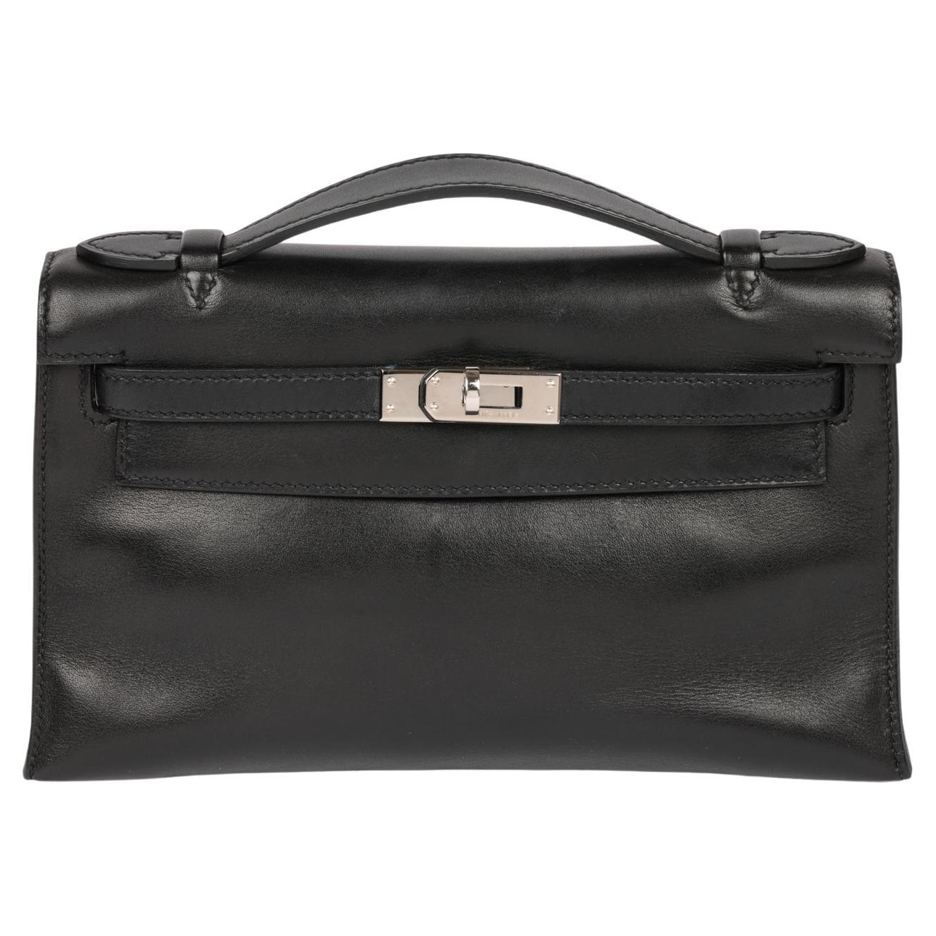 Hermès Black Swift Leather Kelly Pochette