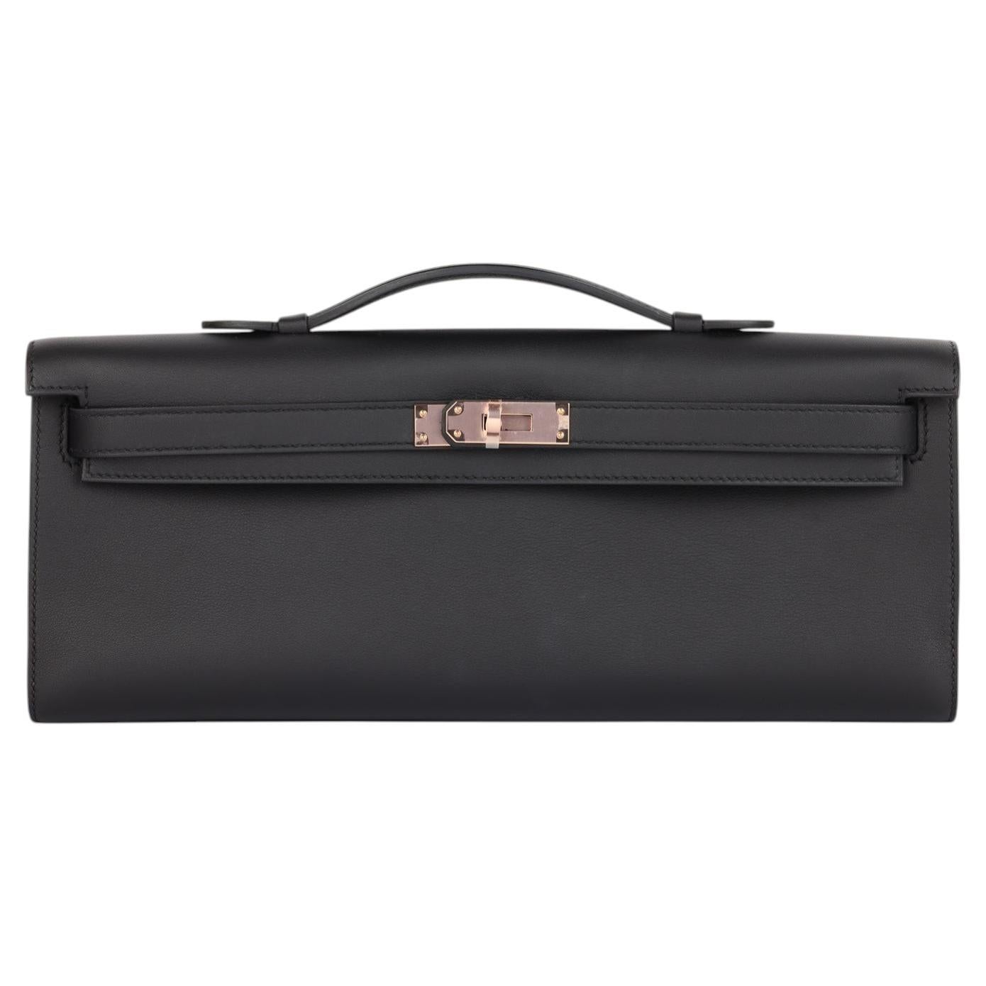 Hermès Black Swift Leather Leather Kelly Cut