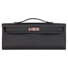 Hermès Black Swift Leather Leather Kelly Cut