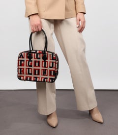 Hermès Black Swift Leather & Lettres au Carré Toile de Camp Plume 28