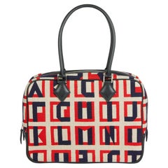 Hermès Schwarzer Mauersegler Leder & Lettres au Carré Toile de Camp Plume 28