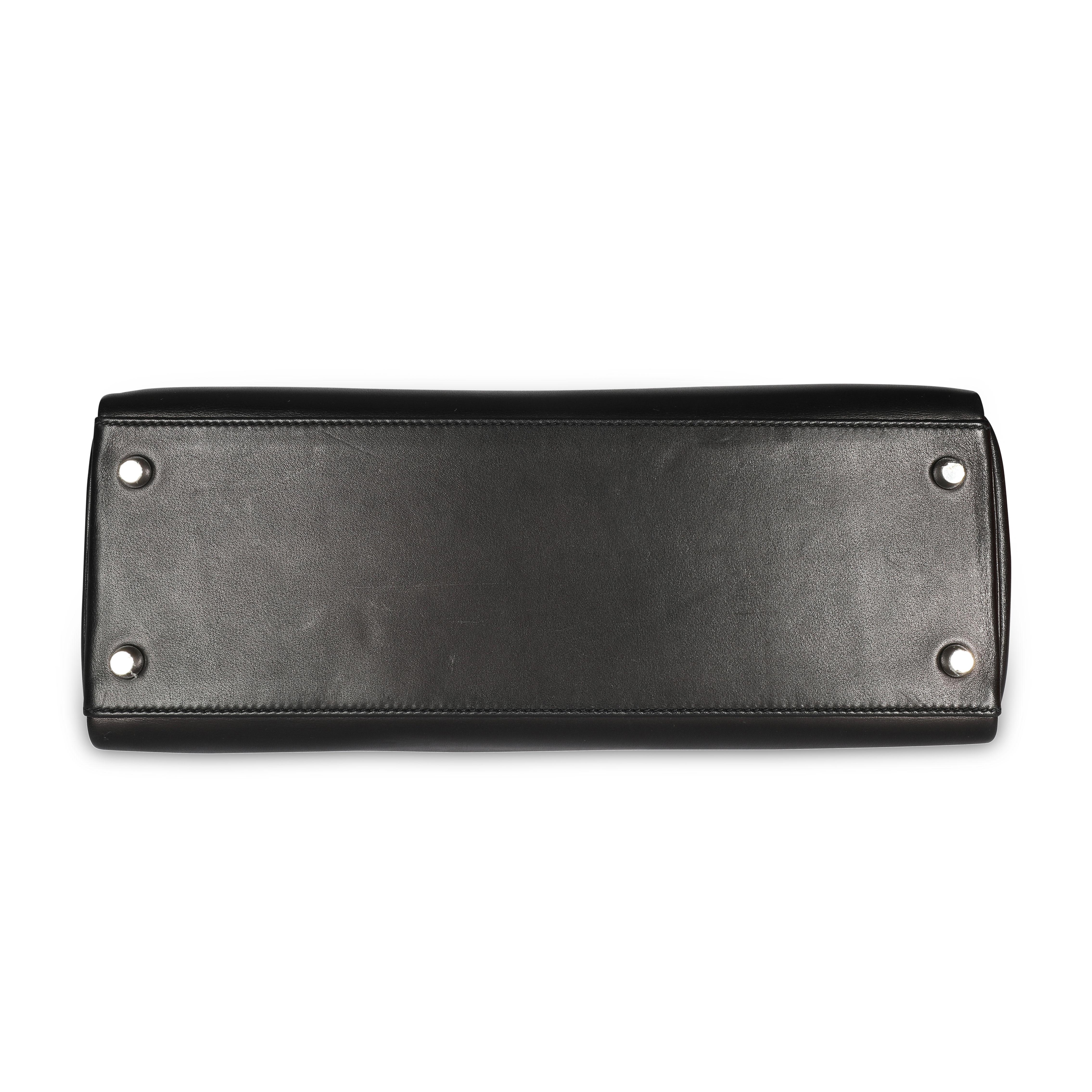 Hermès Black Swift Leather Retourne Kelly 28 with Palladium Hardware 1