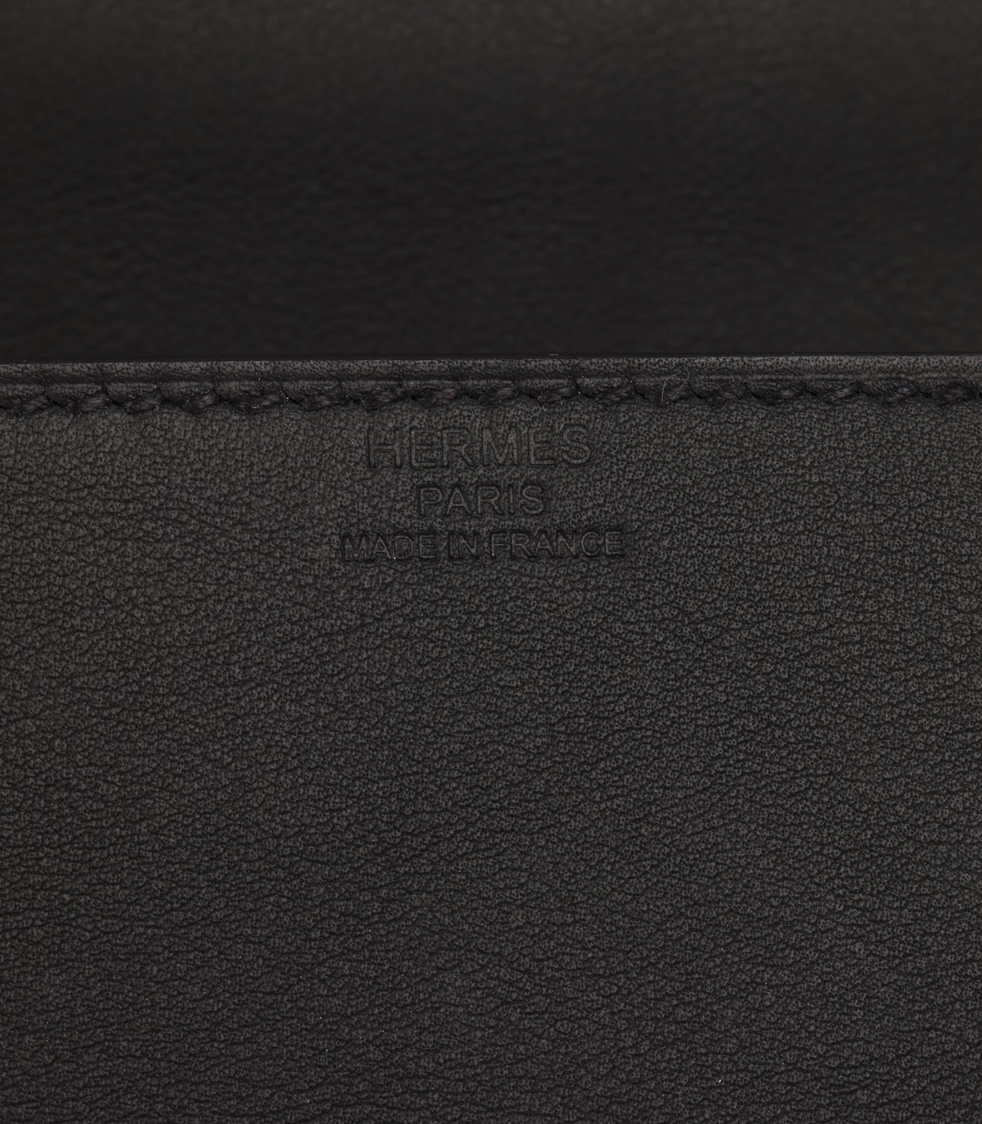 Hermès Black Swift Leather Shadow Birkin Cut Clutch 3