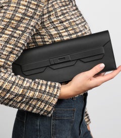 Hermès Black Swift Leather Shadow Birkin Cut Clutch