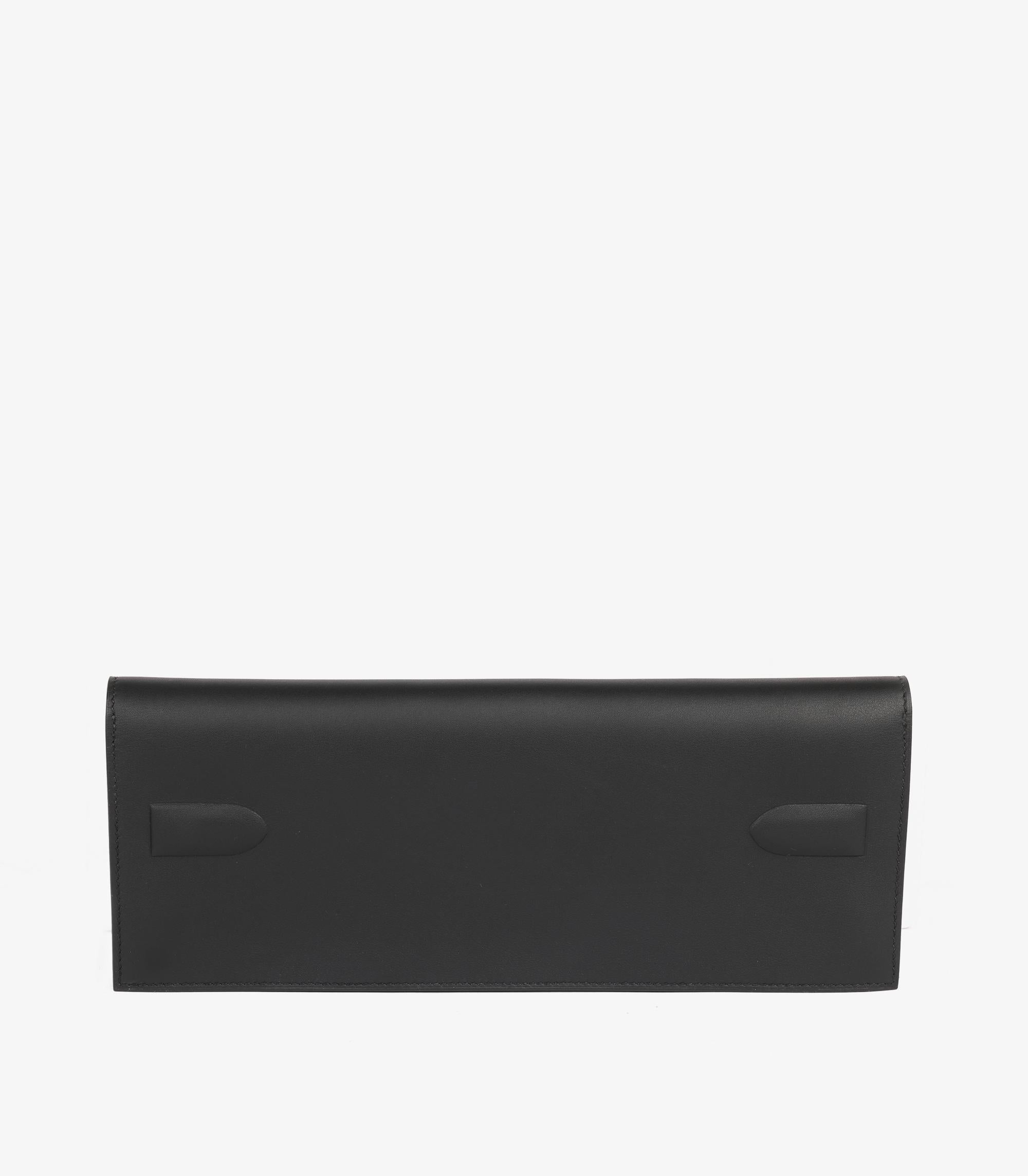 Hermès Black Swift Leather Shadow Birkin Cut Clutch en Excelente estado para la venta en Bishop's Stortford, Hertfordshire