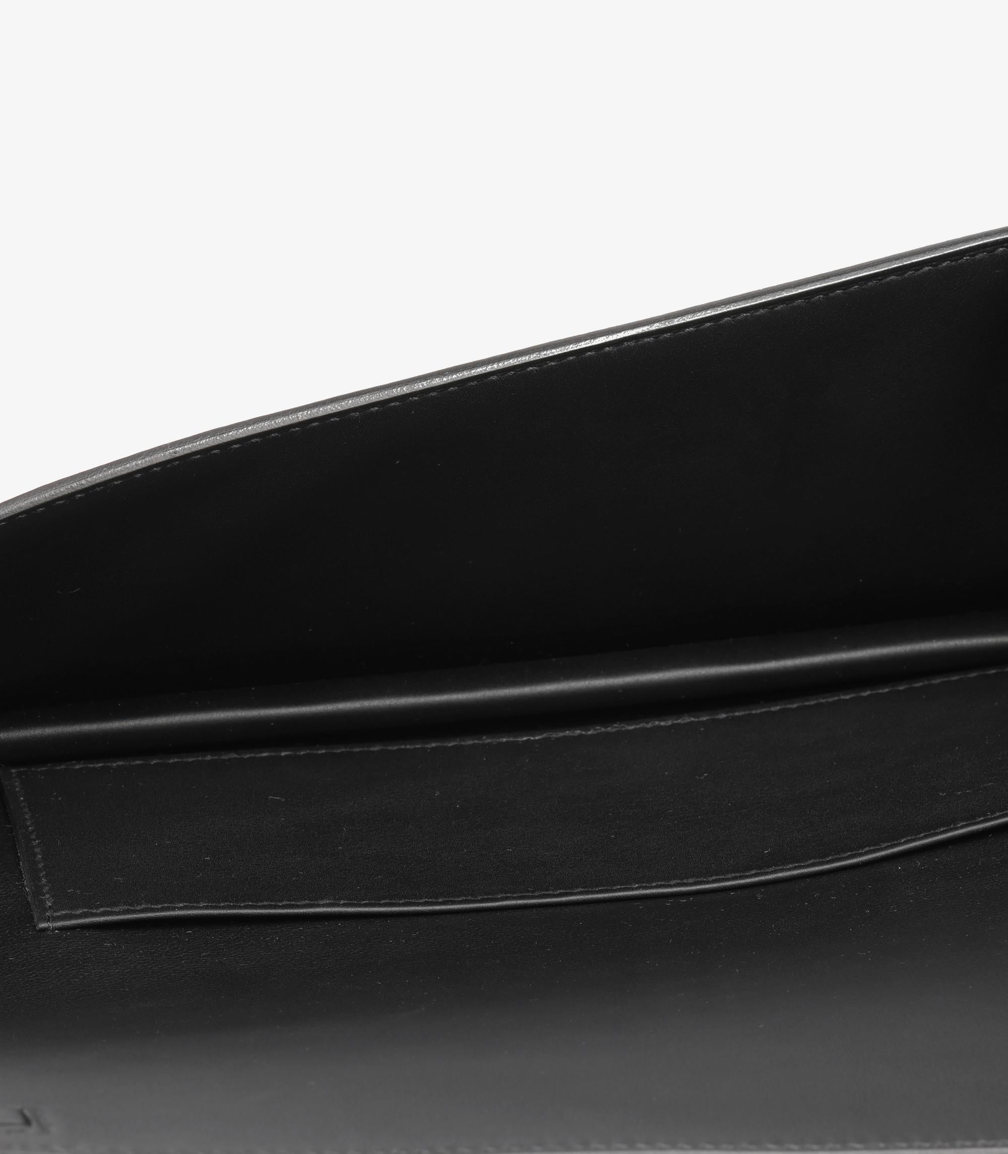 Hermès Black Swift Leather Shadow Birkin Cut Clutch en venta 3