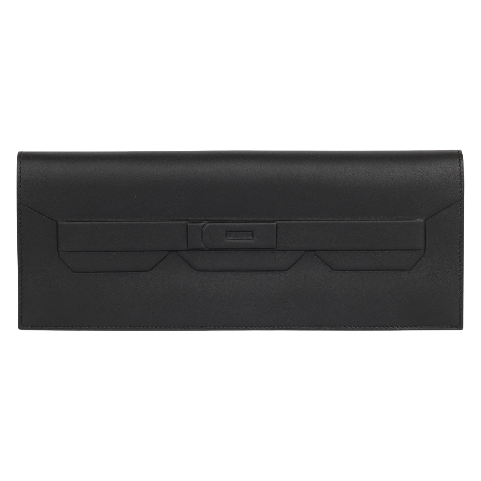 Hermès Black Swift Leather Shadow Birkin Cut Clutch