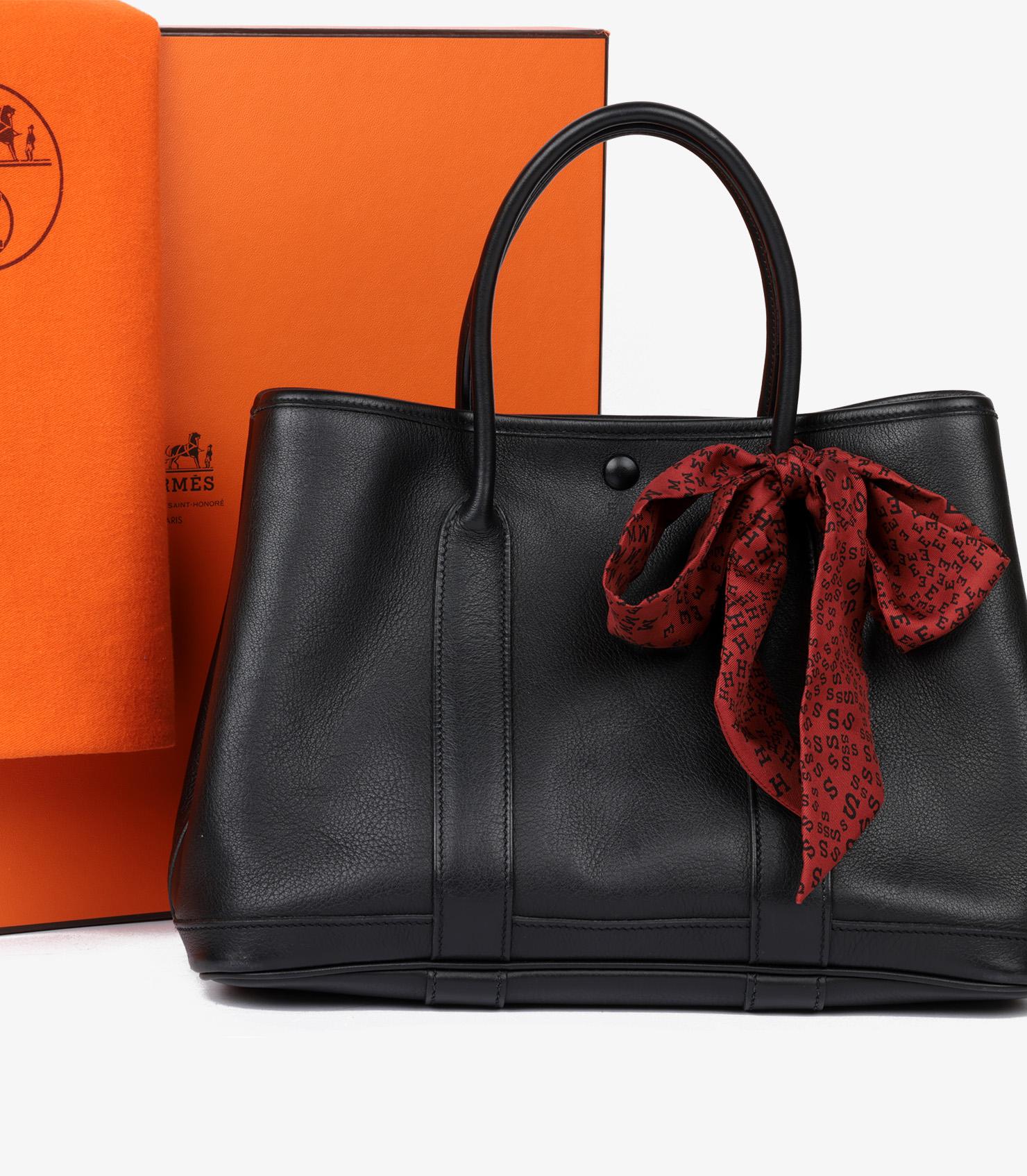 Hermès Noir Swift Cuir Twilly Garden Party 30 en vente 6