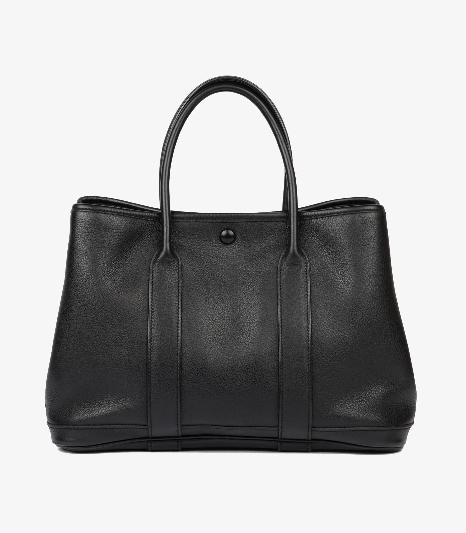 Hermès Black Swift Leather Twilly Garden Party 30 For Sale 2