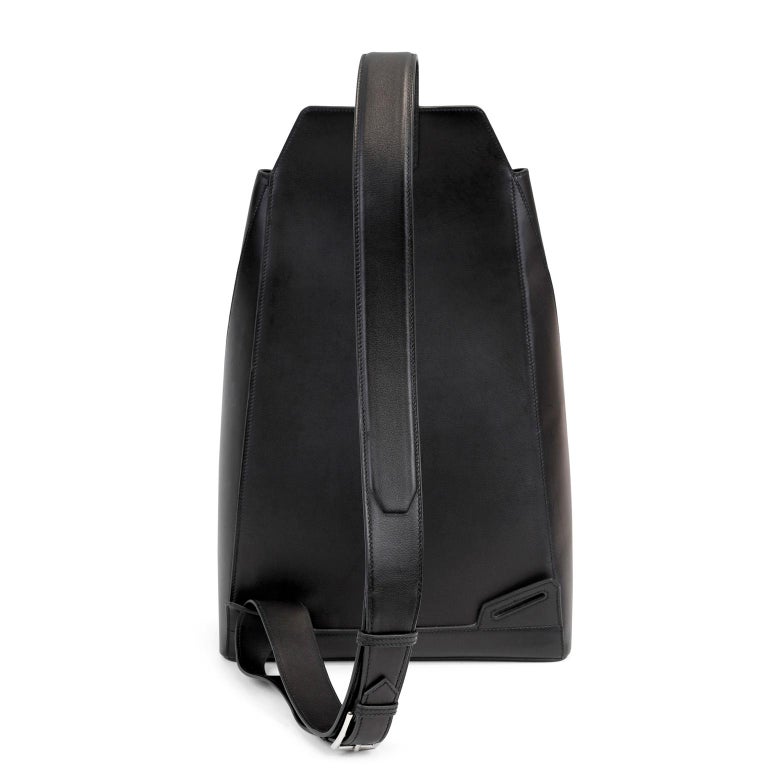 Hermès Black Swift Leather Unisex Sling Backpack For Sale at 1stDibs