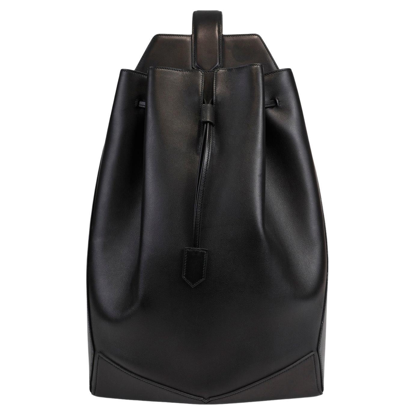 Mochila bandolera unisex de piel Swift negra Hermès