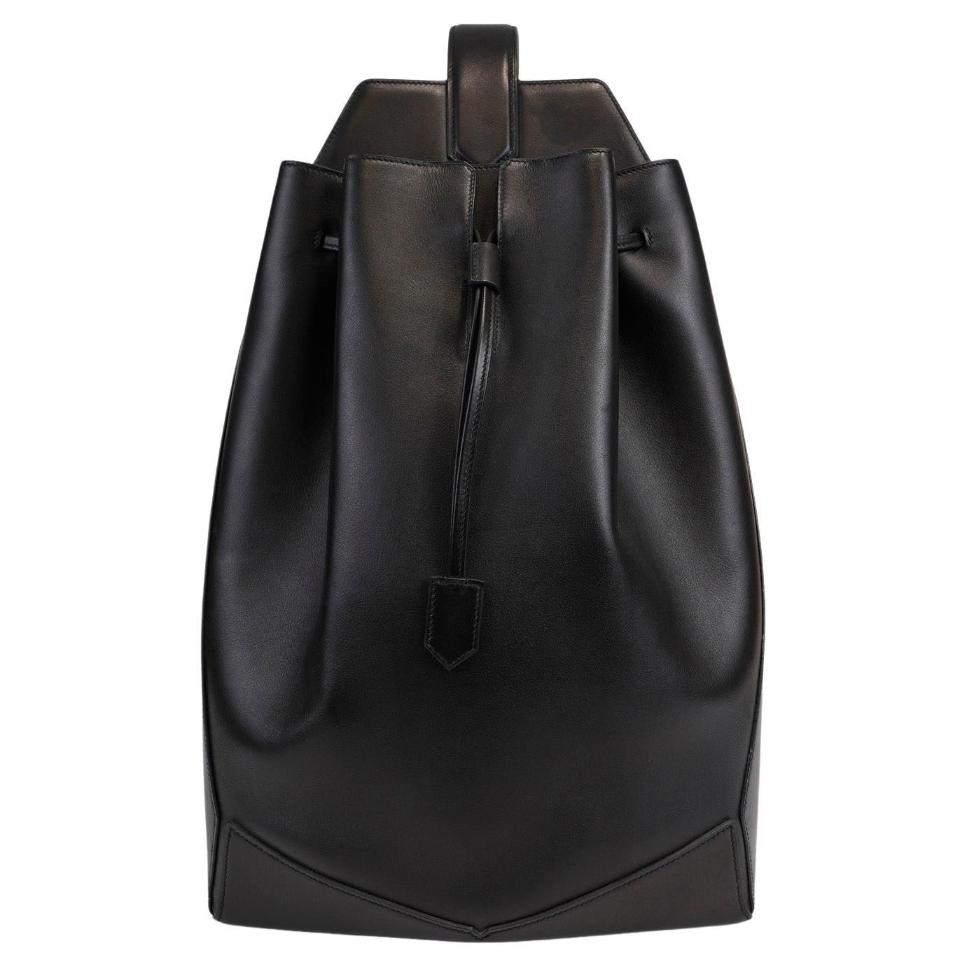 Hermès Black Swift Leather Unisex Sling Backpack  For Sale