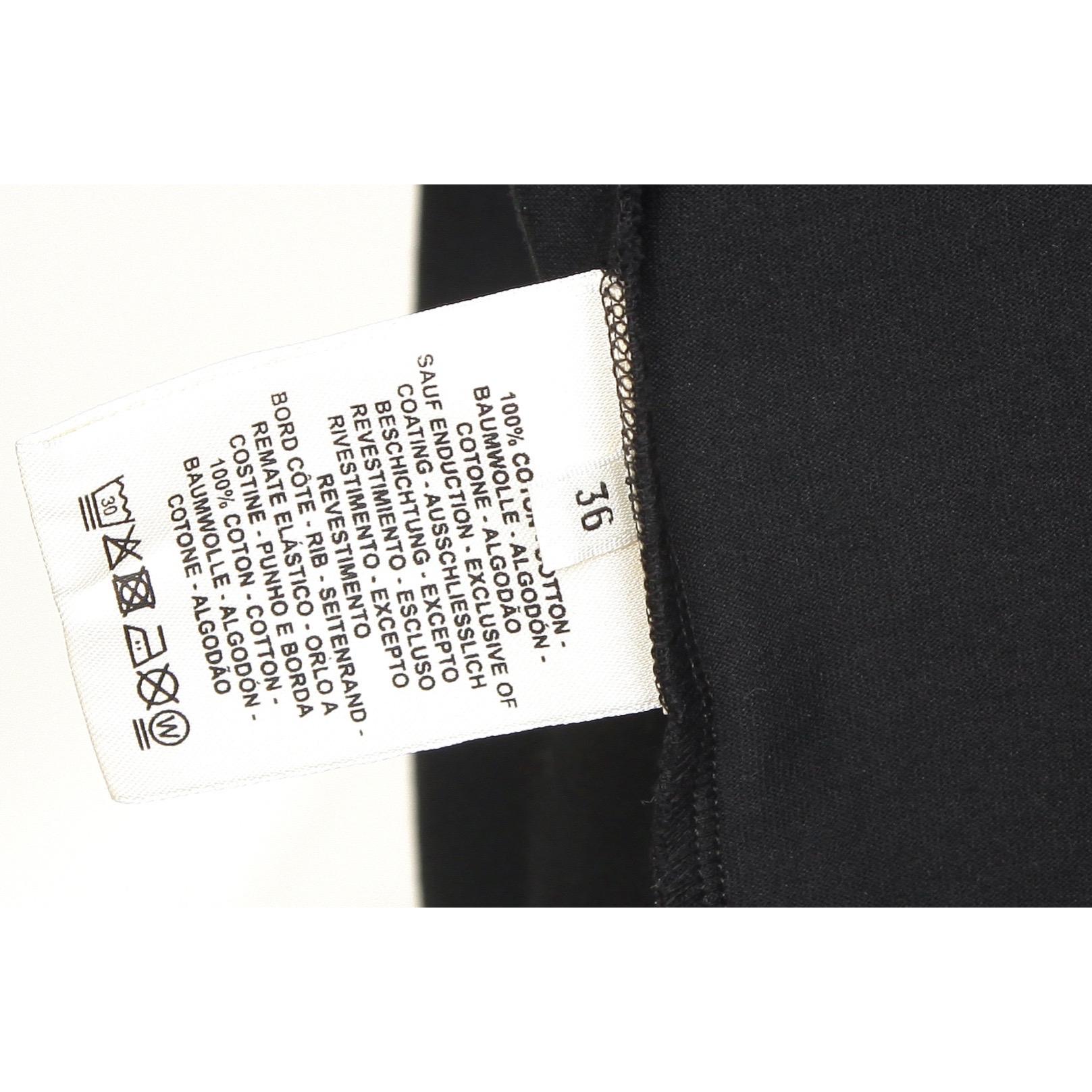 Hermès Schwarzes T-Shirt Top mit kurzen Ärmeln und weißem CLIC CLAC-Druck 36 im Angebot 2
