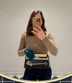 Hermès Cheval De Bois En Cuir Tadelakt Noir Cheval De Bois Kelly Elan