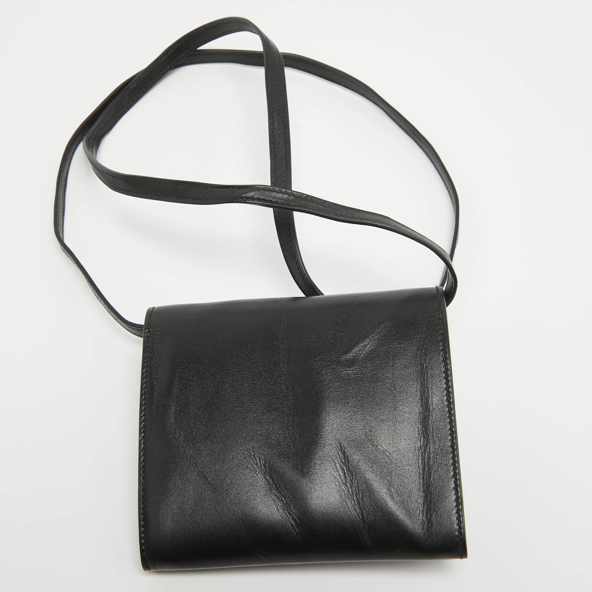 Hermes Black Tadelakt Leather Cinhetic To Go Wallet For Sale 6