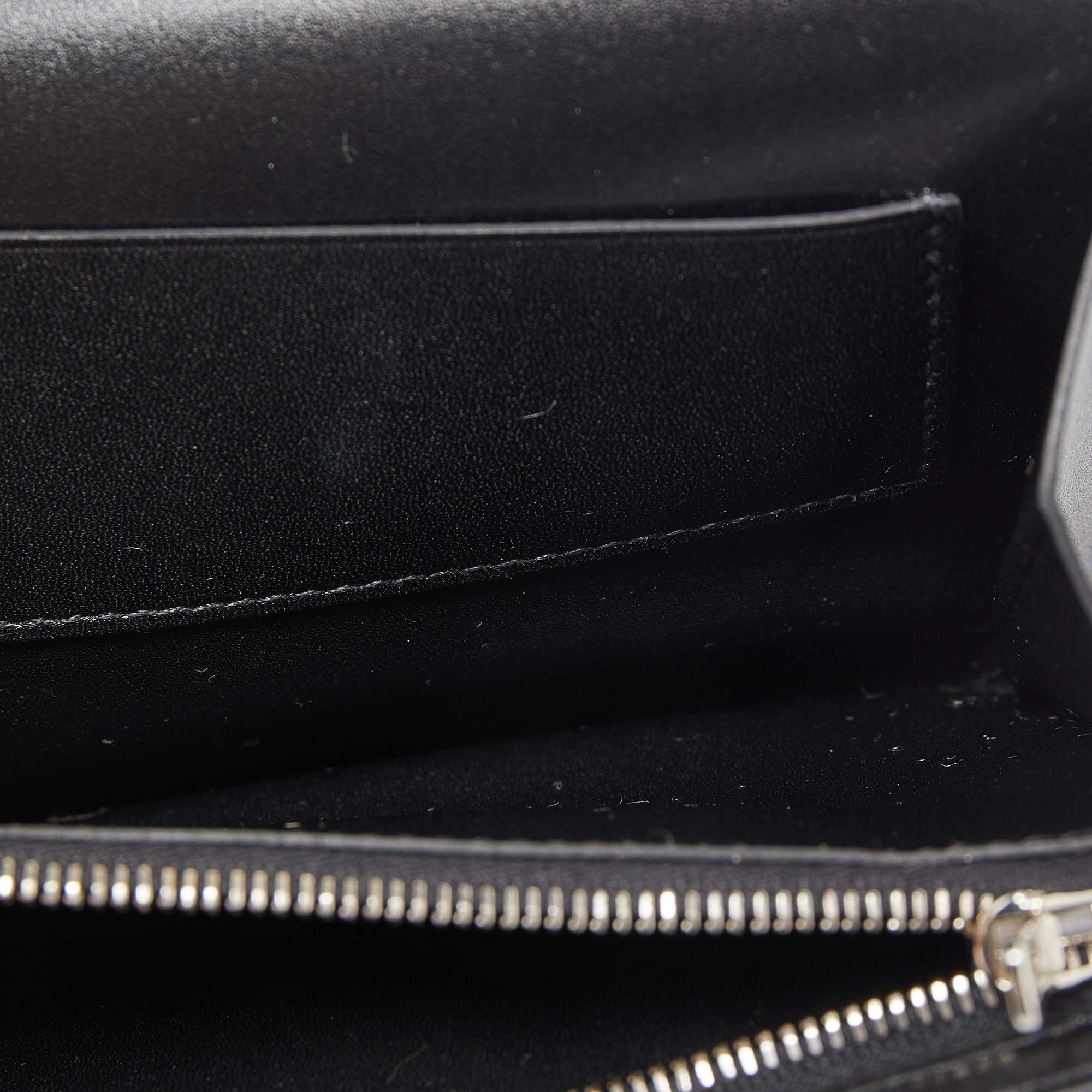 Hermes Black Tadelakt Leather Cinhetic To Go Wallet For Sale 8