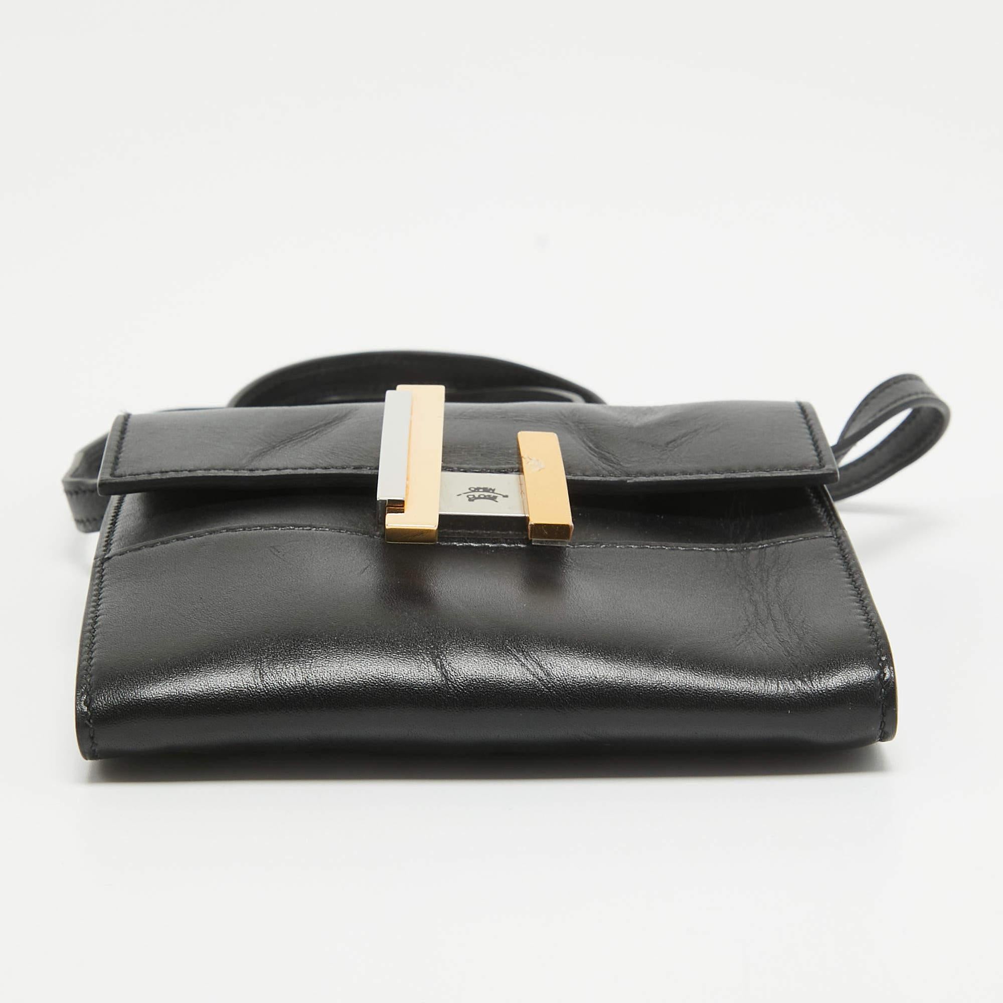 Hermes Black Tadelakt Leather Cinhetic To Go Wallet For Sale 2