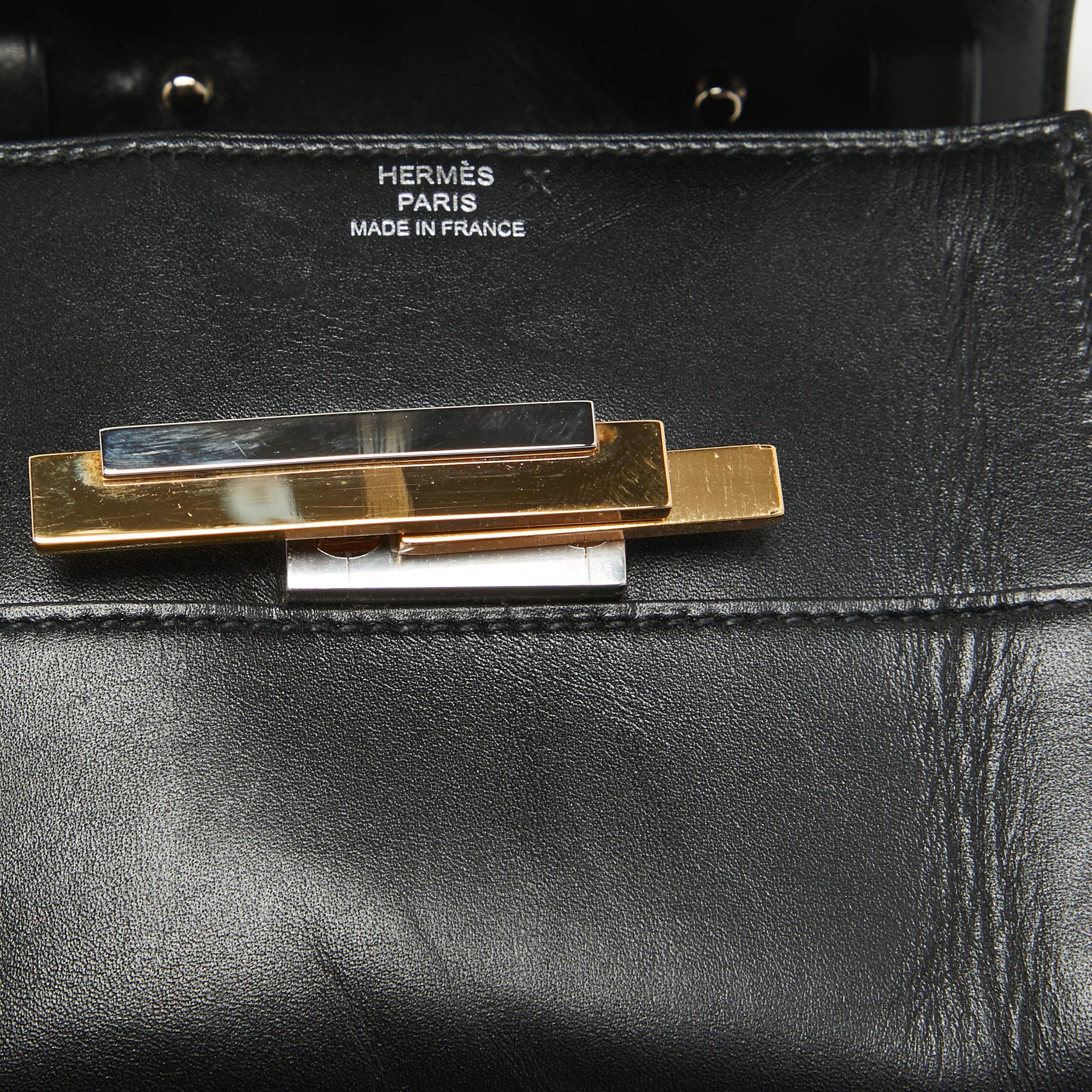 Hermes Cinhetic To Go Brieftasche aus schwarzem Tadelakt-Leder im Angebot 3