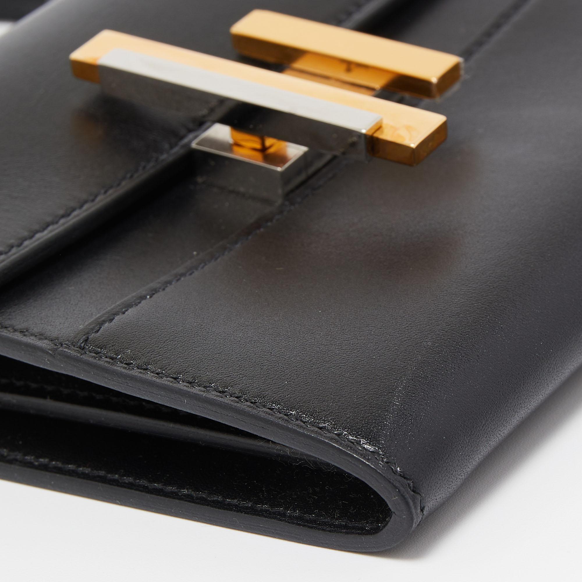 Hermes Black Tadelakt Leather Cinhetic To Go Wallet 5