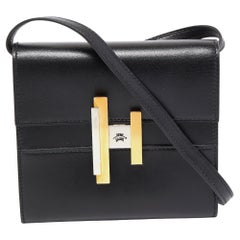 Hermes Cinhetic To Go Brieftasche aus schwarzem Tadelakt-Leder