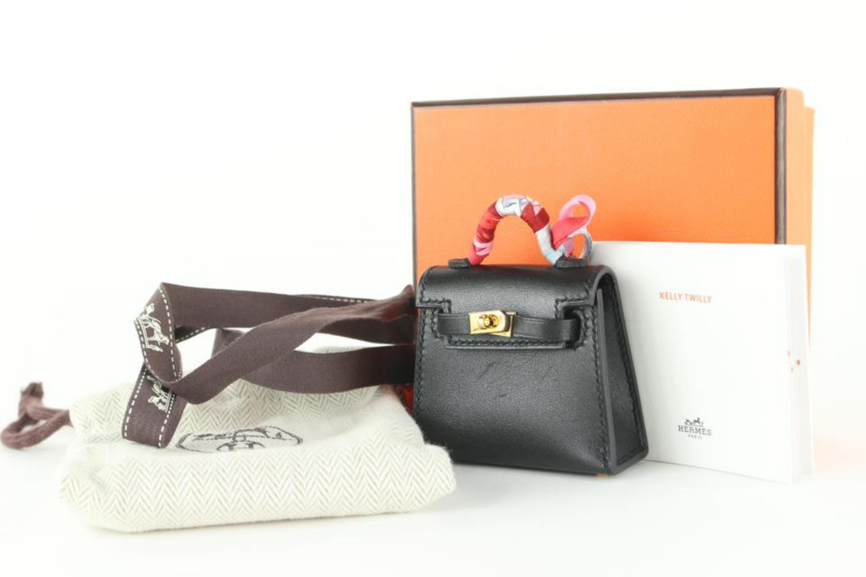 Hermès Black Tadelkat Micro Mini Kelly Twilly Bag Charm 1H1027 5