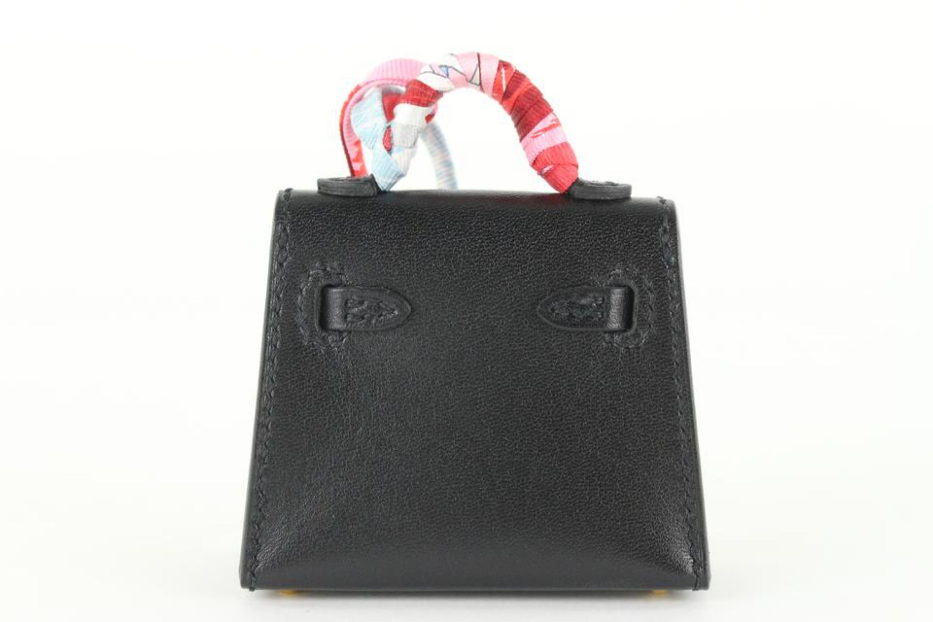 Women's Hermès Black Tadelkat Micro Mini Kelly Twilly Bag Charm 1H1027
