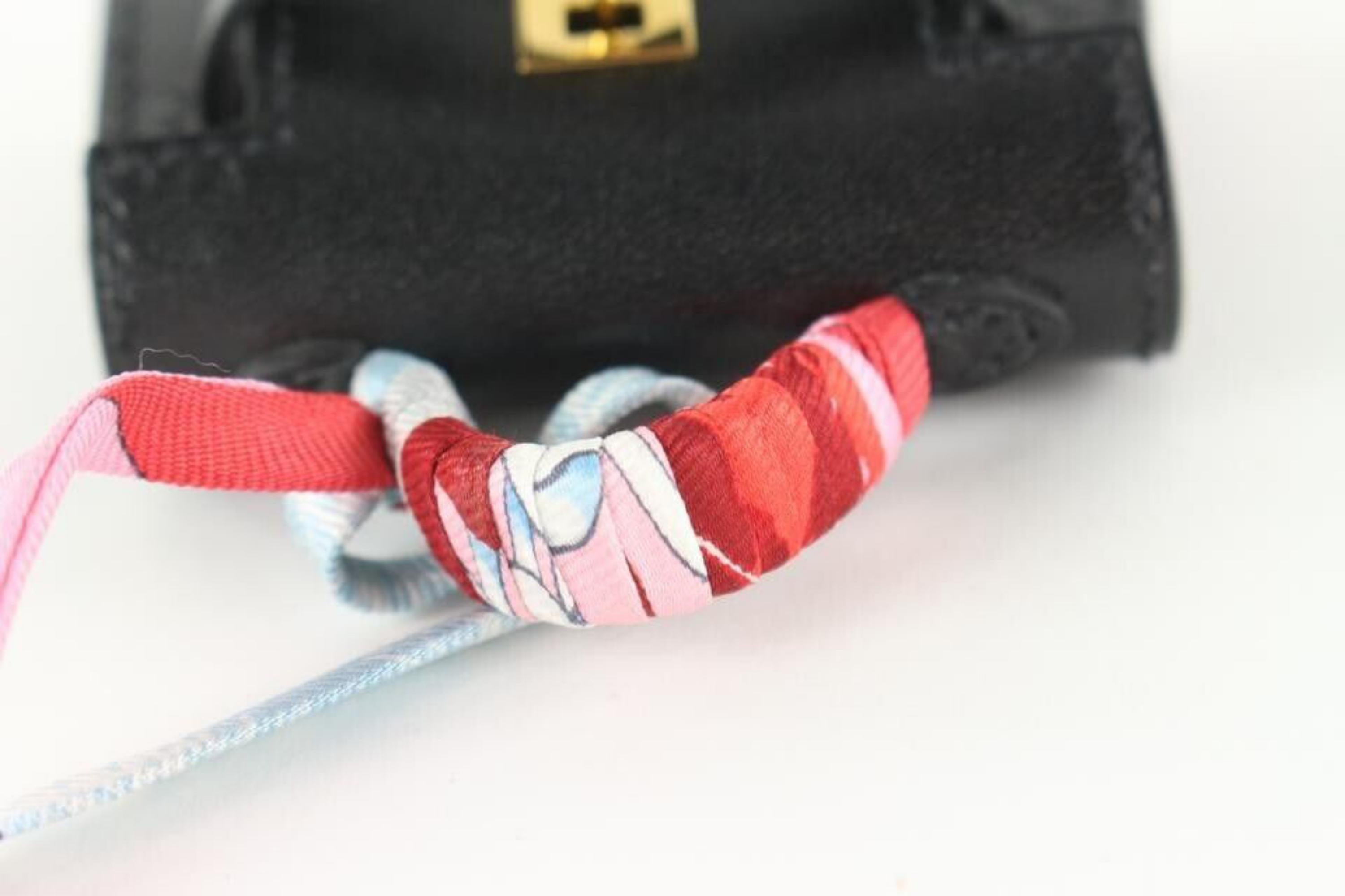 Hermès Black Tadelkat Micro Mini Kelly Twilly Bag Charm 2H414 For Sale 5