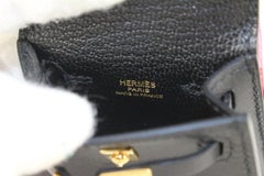 Hermès Schwarz Tadelkat Micro Mini Kelly Twilly Tasche Charme 2H414