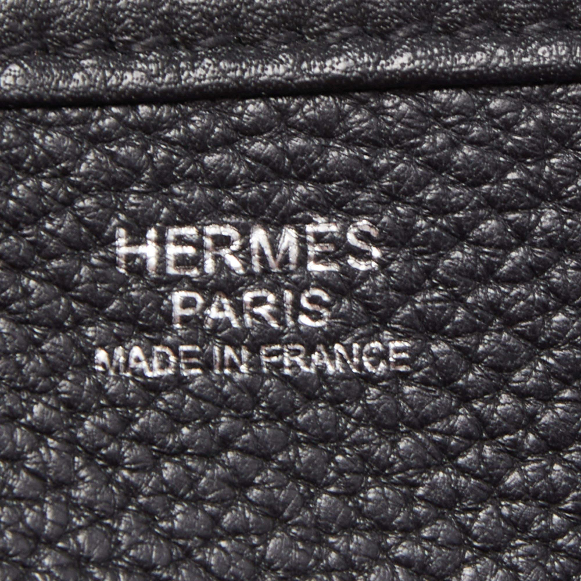 Hermes Black Taurillion Clemence Leather Evelyne III TGM Bag 4