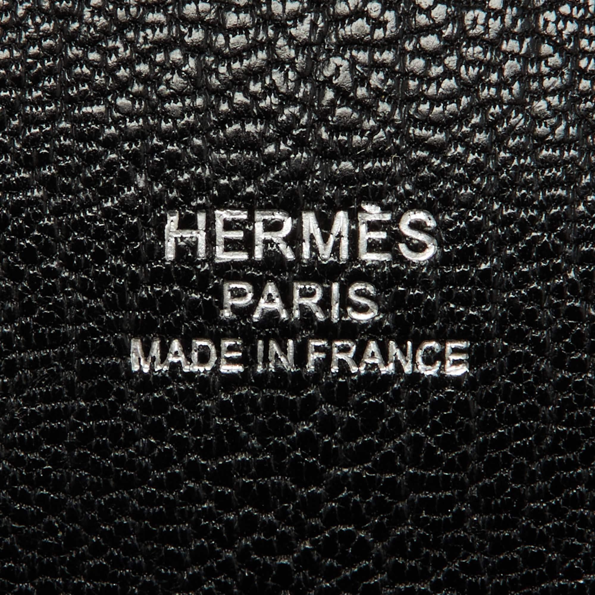Hermes Taurillion Clemence Jypsiere 28 Tasche aus schwarzem Leder mit Palladium-Finish im Angebot 11