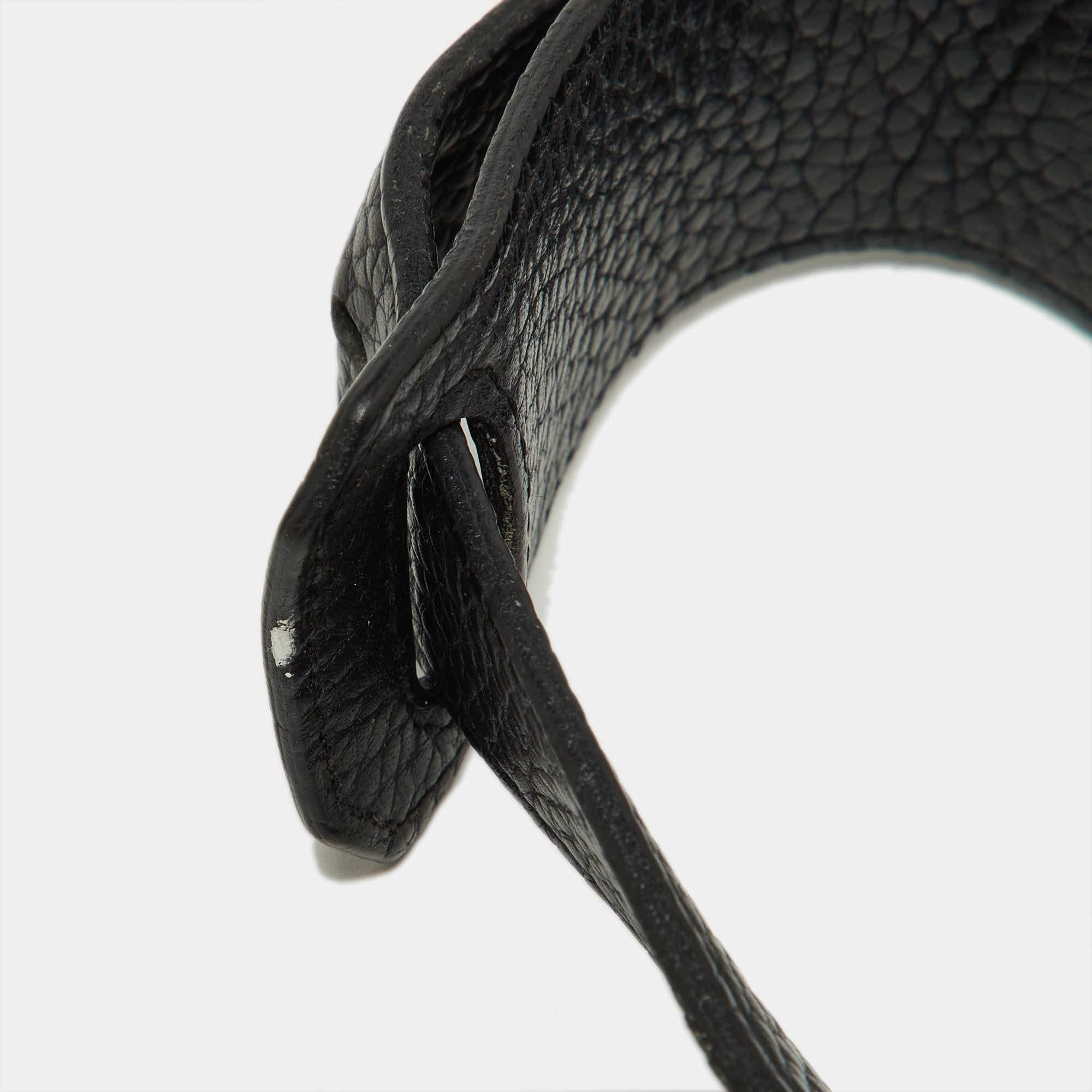 Hermes Taurillion Clemence Jypsiere 28 Tasche aus schwarzem Leder mit Palladium-Finish im Angebot 3