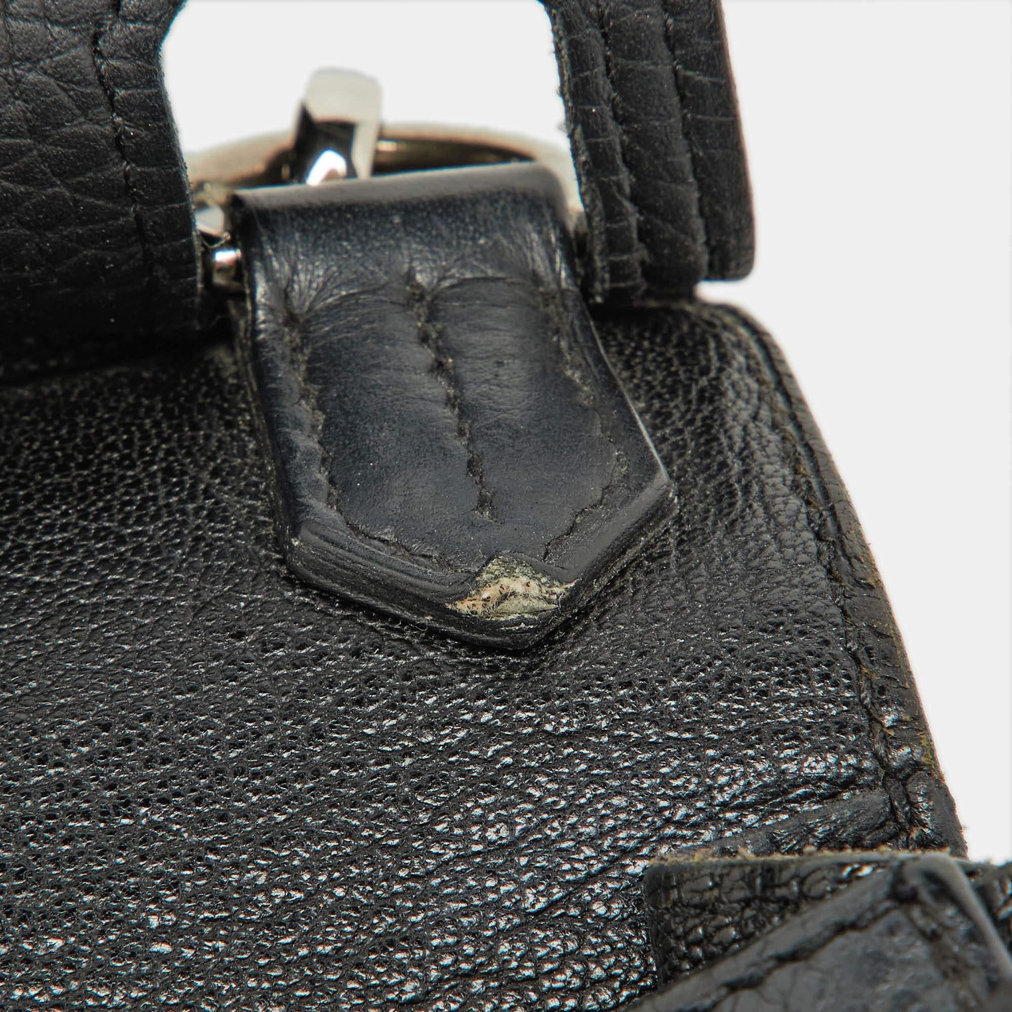 Hermes Black Taurillion Clemence Leather Palladium Finish Jypsiere 28 Bag For Sale 4
