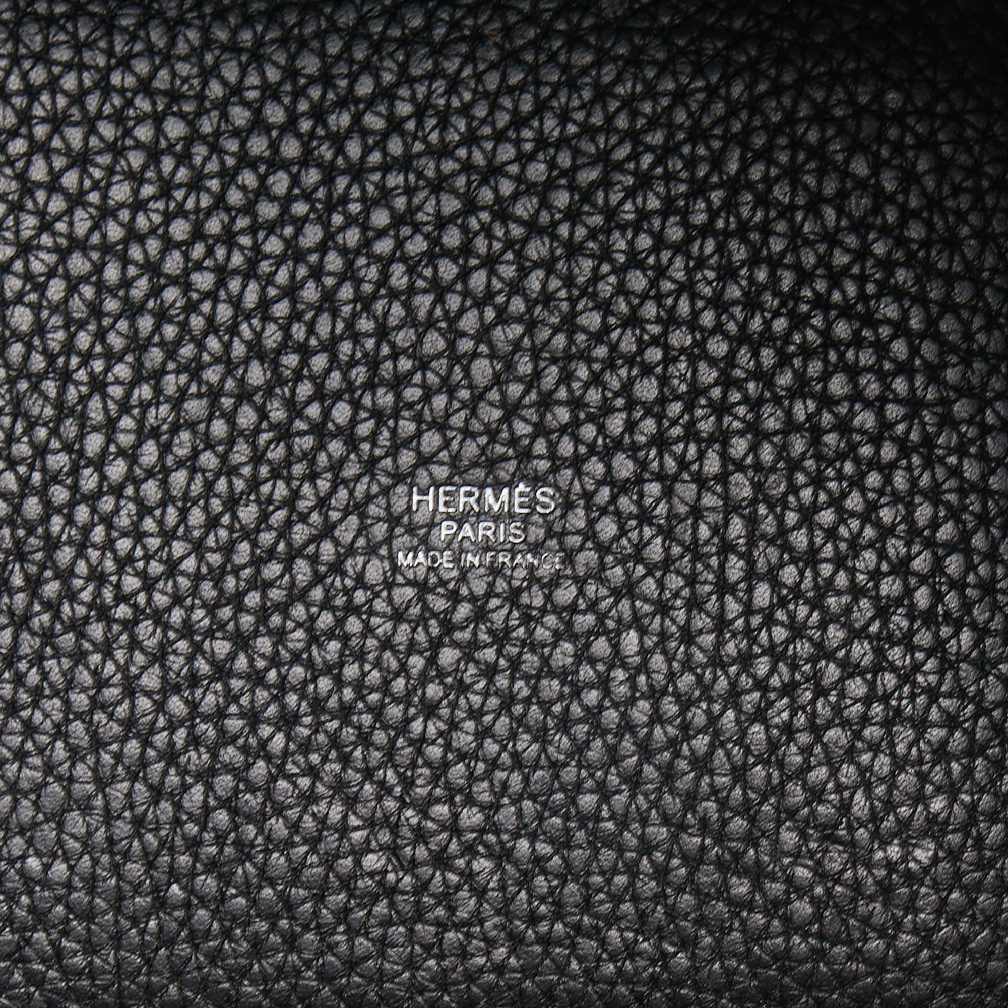 Hermes Black Taurillion Clemence Leather Picotin Lock 18 Bag 6