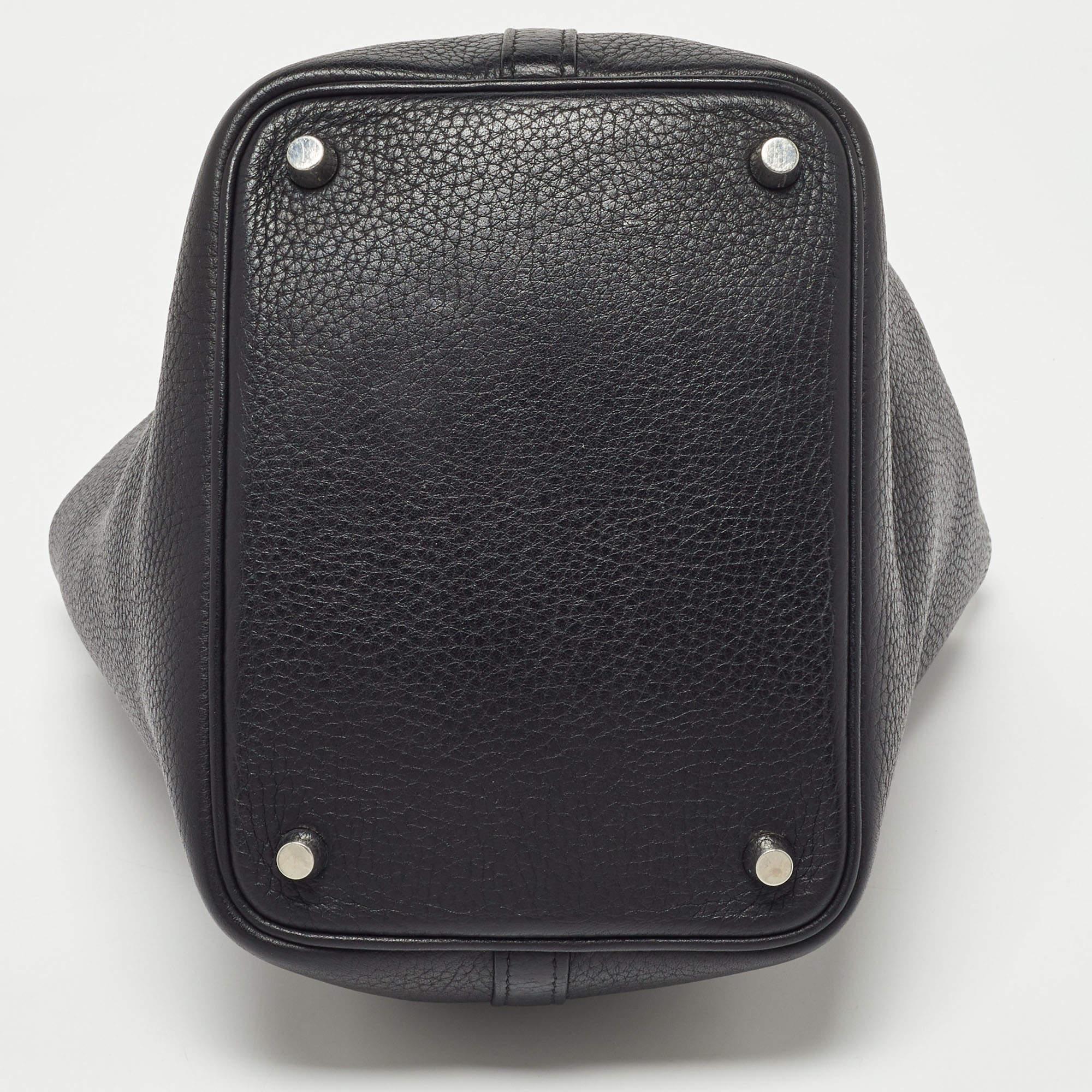 Hermes Black Taurillion Clemence Leather Picotin Lock 18 Bag 11