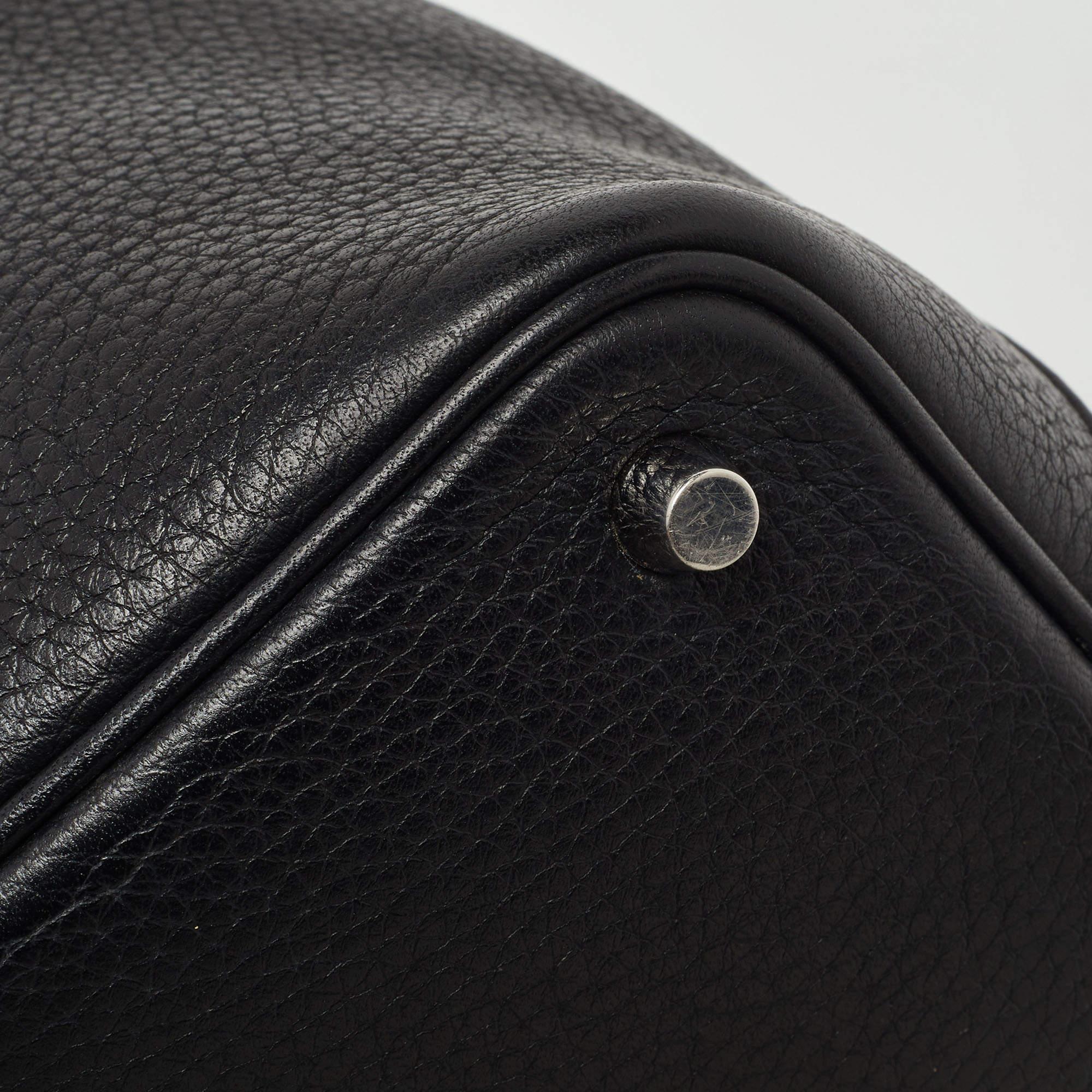 Hermes Taurillion Clemence Schwarze Tasche aus Leder mit Picotinschloss 18 aus Leder im Angebot 13