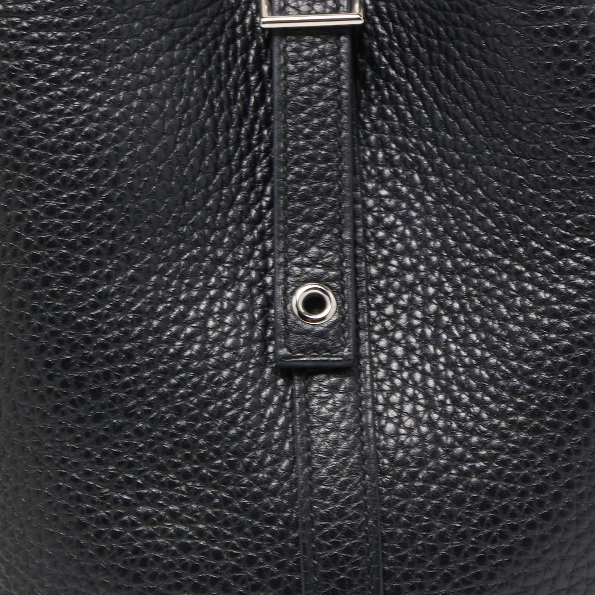 Hermes Black Taurillion Clemence Leather Picotin Lock 18 Bag For Sale 1