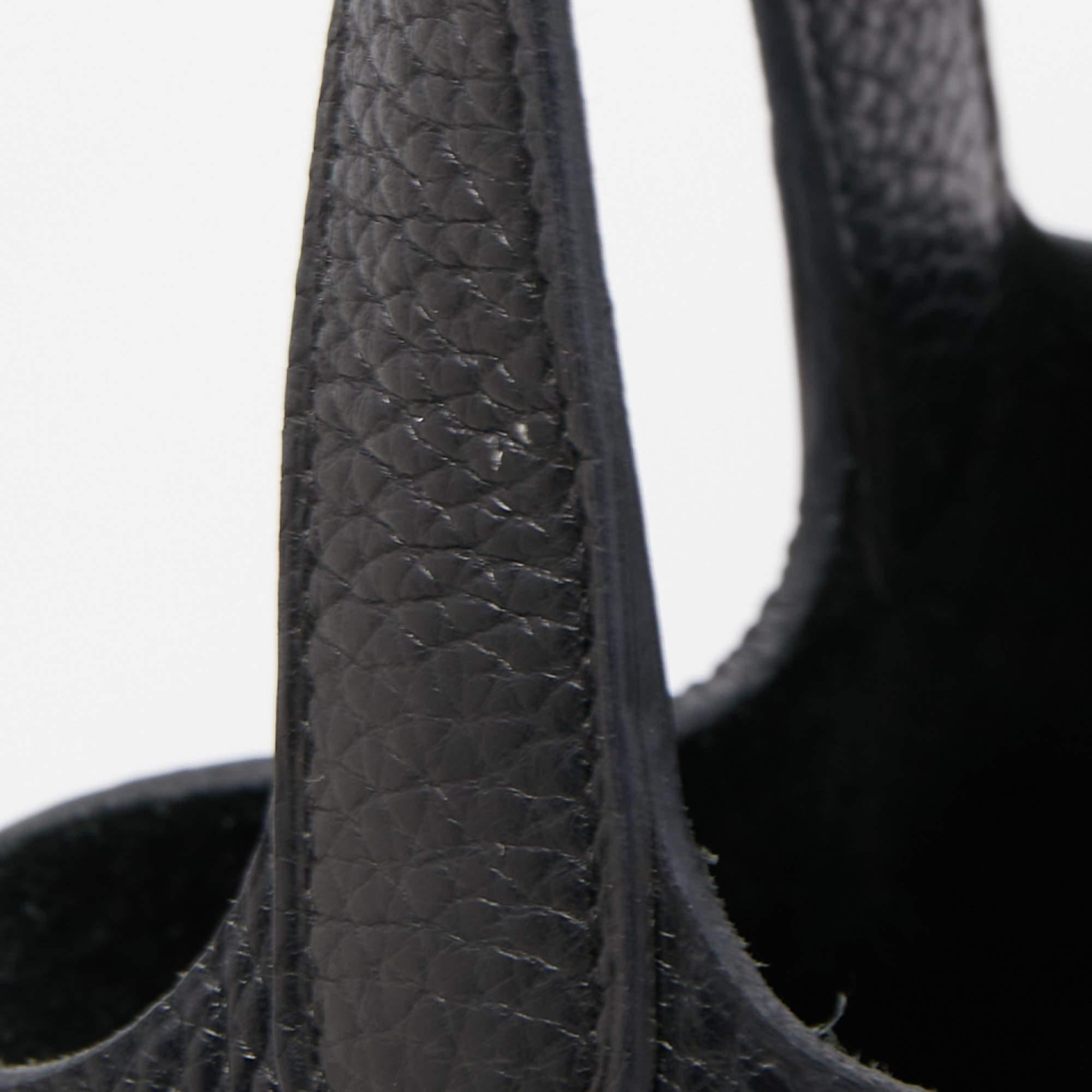 Hermes Black Taurillion Clemence Leather Picotin Lock 18 Bag 2