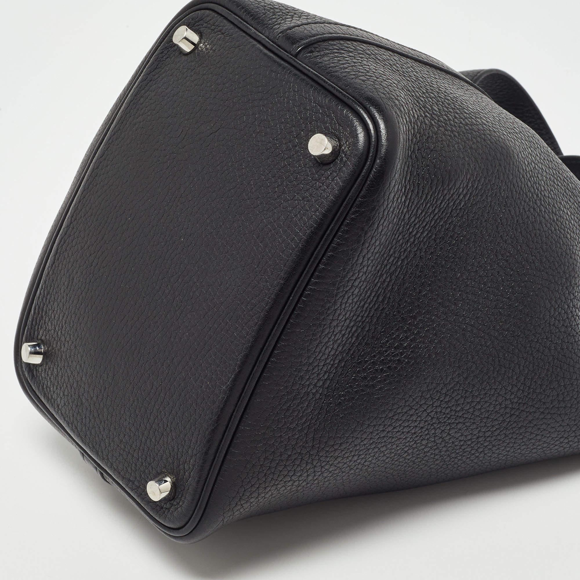 Hermes Black Taurillion Clemence Leather Picotin Lock 18 Bag 4