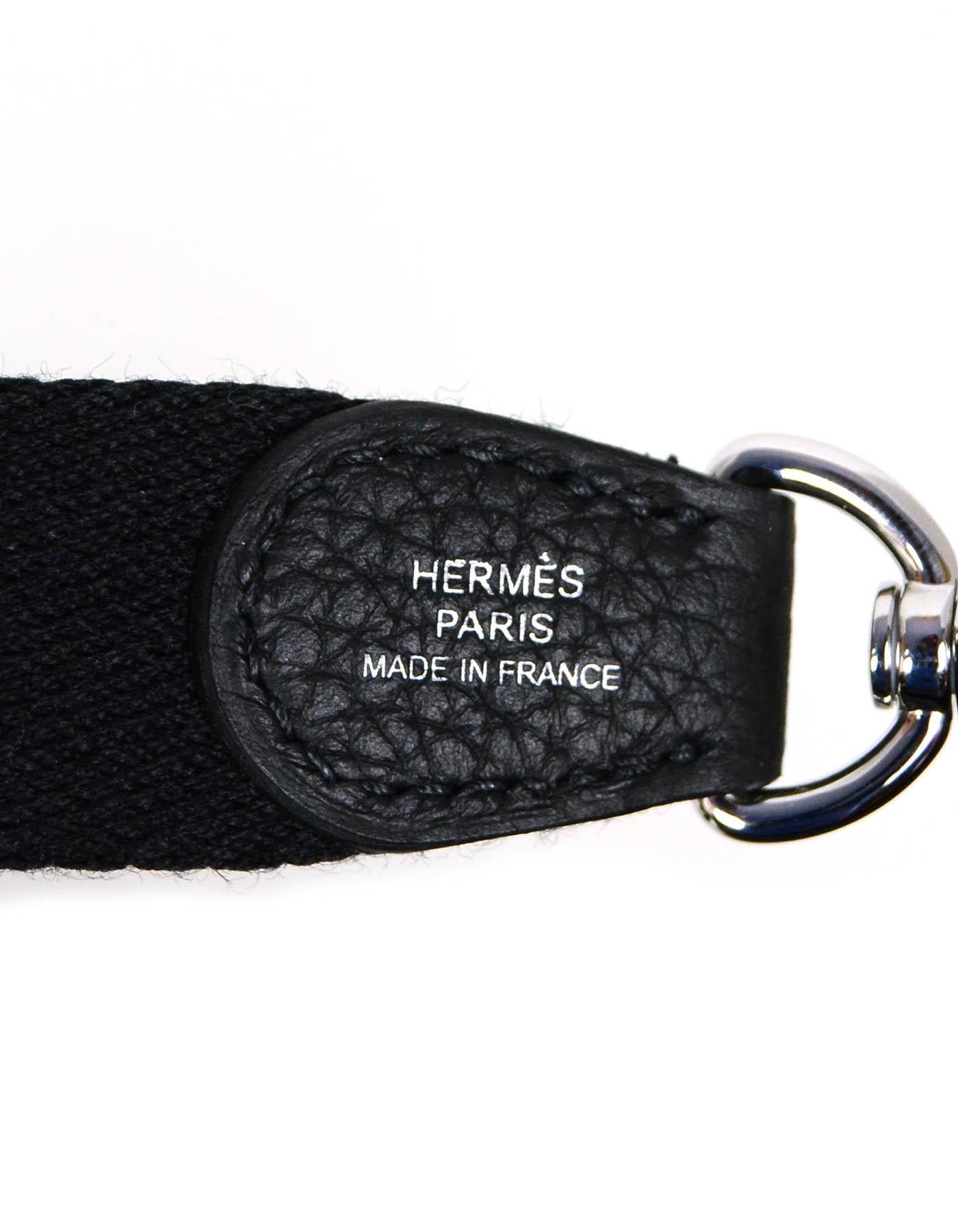 Women's Hermes Black Taurillon Clemence Leather Evelyne TPM Crossbody Bag