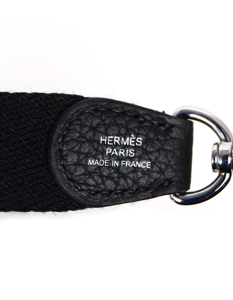 Hermes Black Leather Clemence Logo Crossbody Bag — Labels Resale Boutique