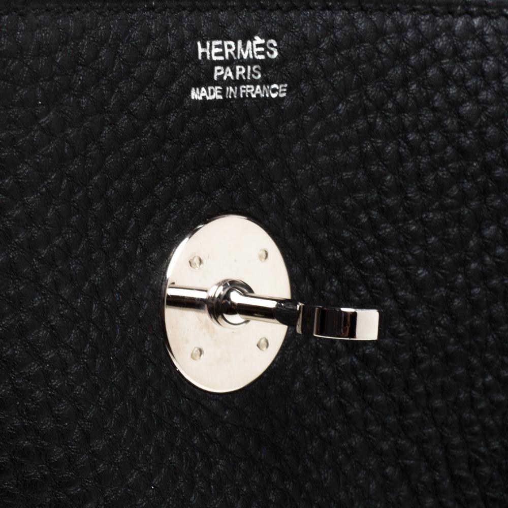 Hermes Black Taurillon Clemence Leather Palladium Hardware Lindy 34 Bag 6