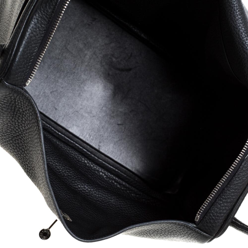 Hermes Black Taurillon Clemence Leather Palladium Hardware Lindy 34 Bag 7