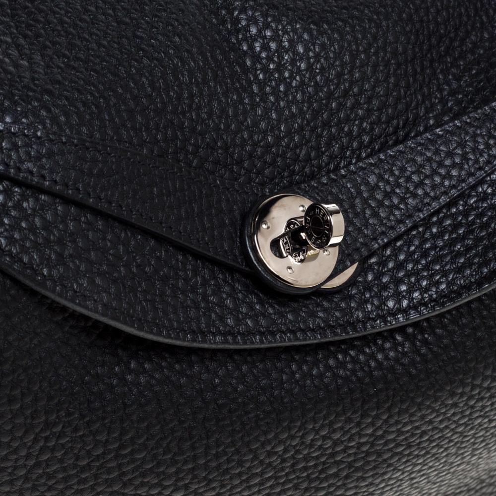 Hermes Black Taurillon Clemence Leather Palladium Hardware Lindy 34 Bag 4