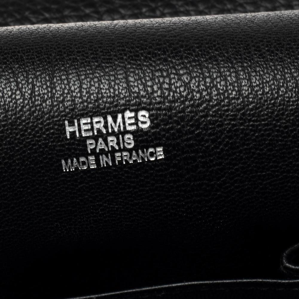 Hermes Black Taurillon Clemence Leather Palladium Plated Jypsiere 34 Bag 2