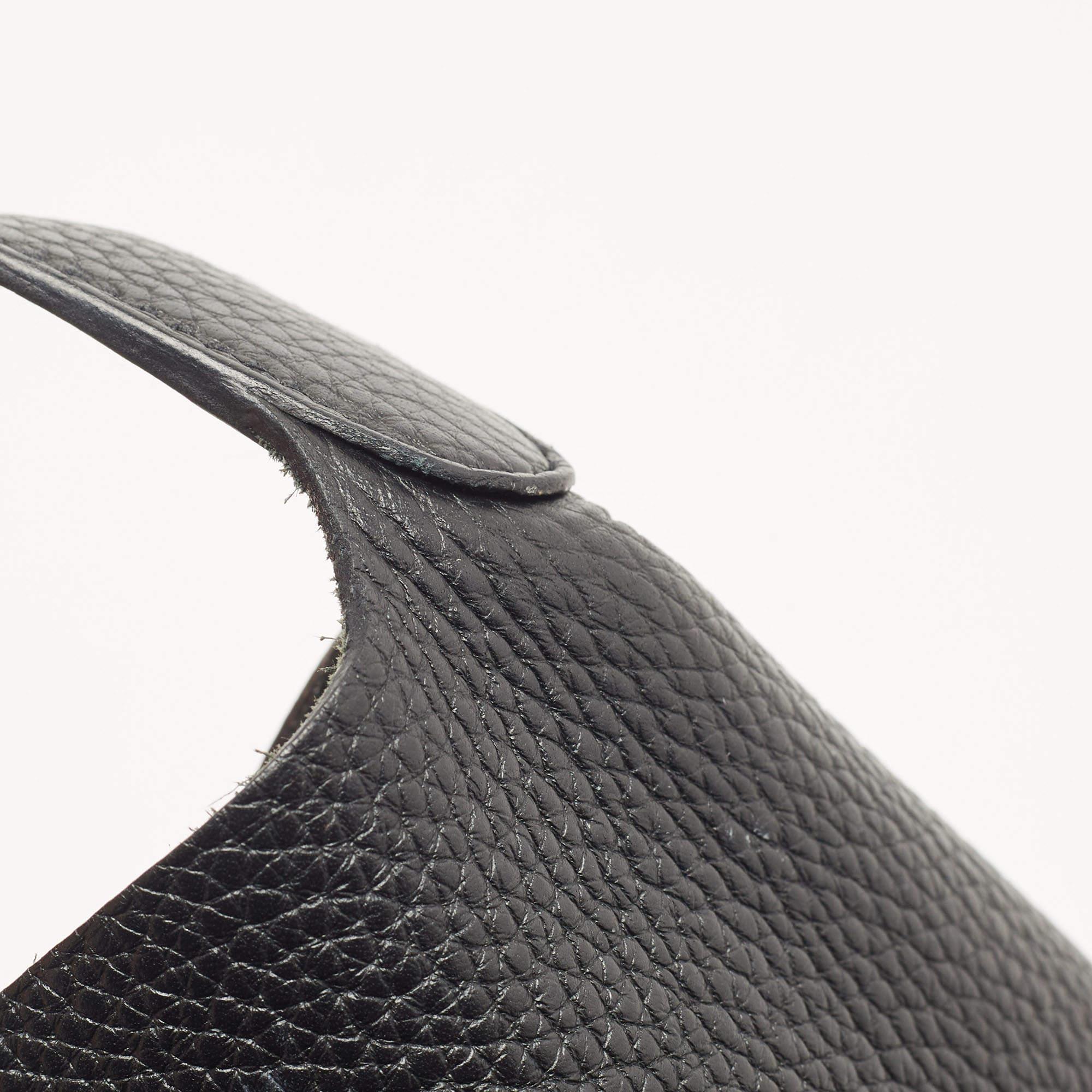 Women's Hermes Black Taurillon Clemence Leather Picotin Lock 22 Bag