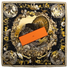 Hermès - Foulard en soie noir Texas Wildlife