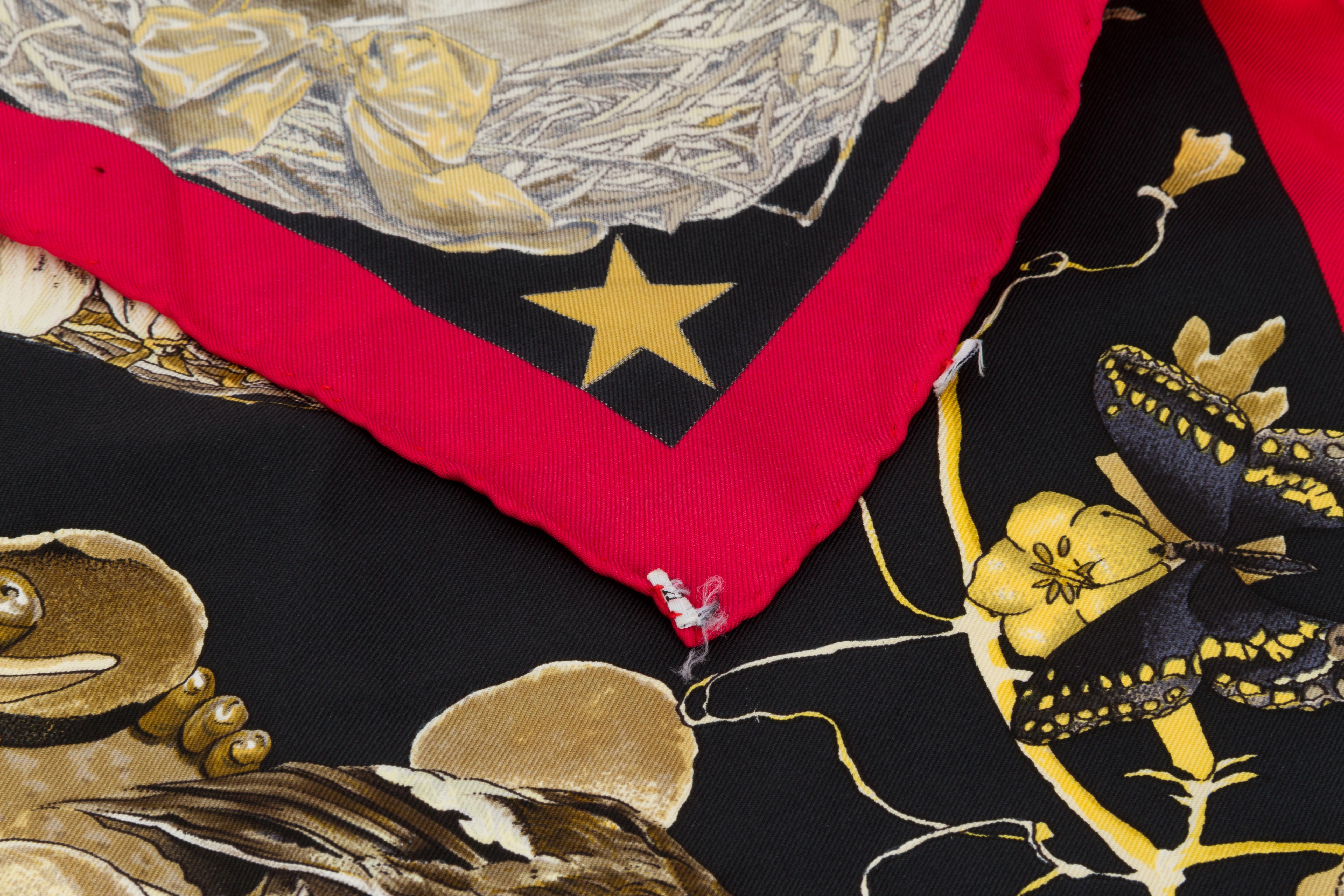 Hermès Black Texas Wildlife Silk Scarf 1