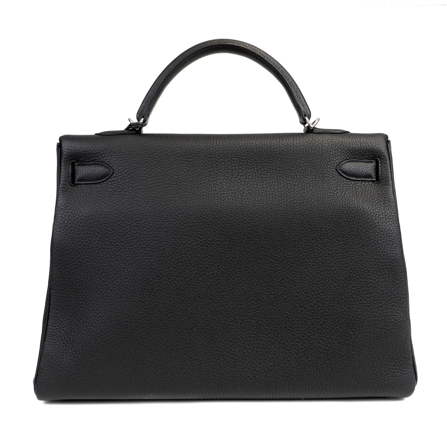 Hermès Black Togo 40 cm Kelly with Palladium For Sale at 1stDibs ...